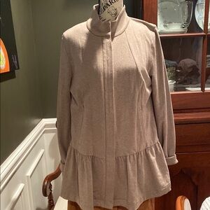 CAbi Women's Beige Peplum Top/jacket